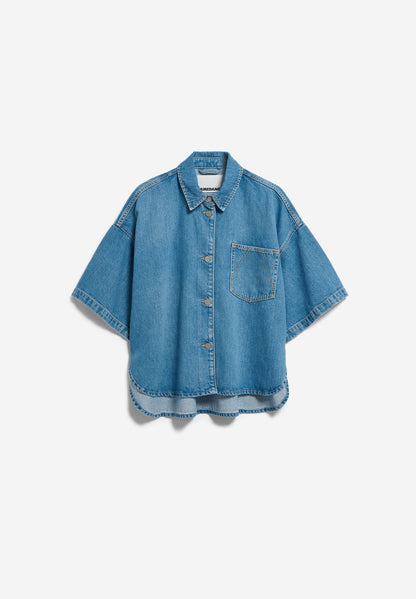 Armedangels - S SLV DENIM OVERSHIRT laguna - WERTE FREUNDE