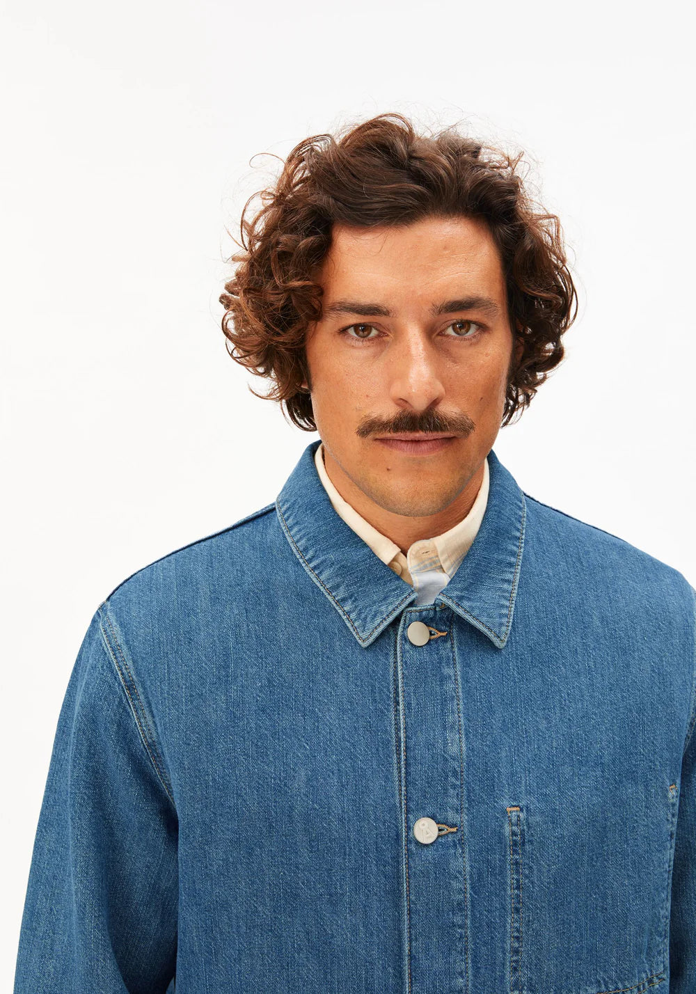 Armedangels - LINEN BLEND DENIM JACKET sea salt - WERTE FREUNDE