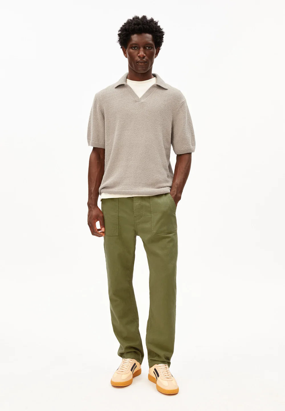 Armedangels - BOUCLE STRICKPOLOSHIRT sandstone - WERTE FREUNDE