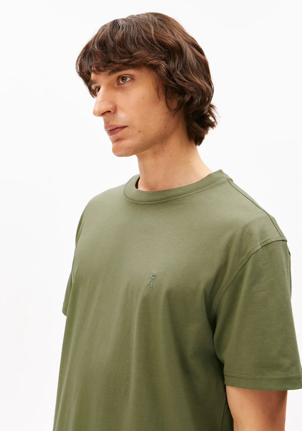 Armedangels - MAARKOS MID WEIGHT T-SHIRT fatigue green - WERTE FREUNDE