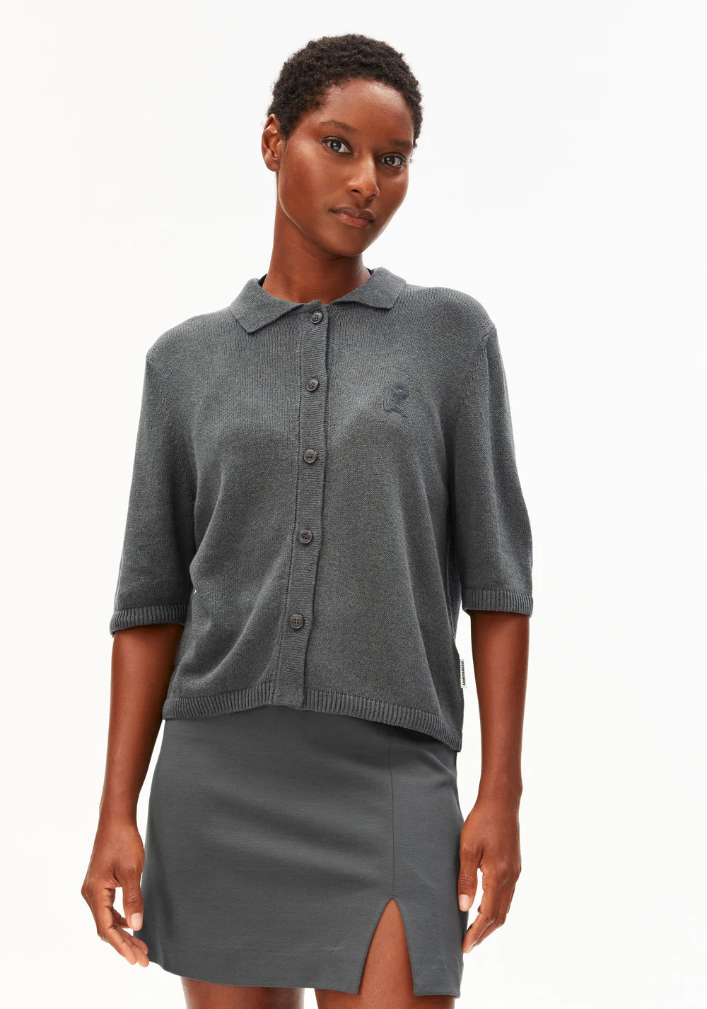 Armedangels - S SL LINEN BLEND KNIT CARDIGAN space steel - WERTE FREUNDE