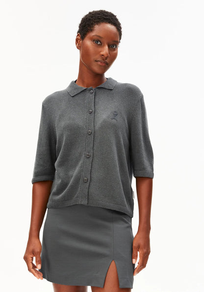 Armedangels - S SL LINEN BLEND KNIT CARDIGAN space steel - WERTE FREUNDE