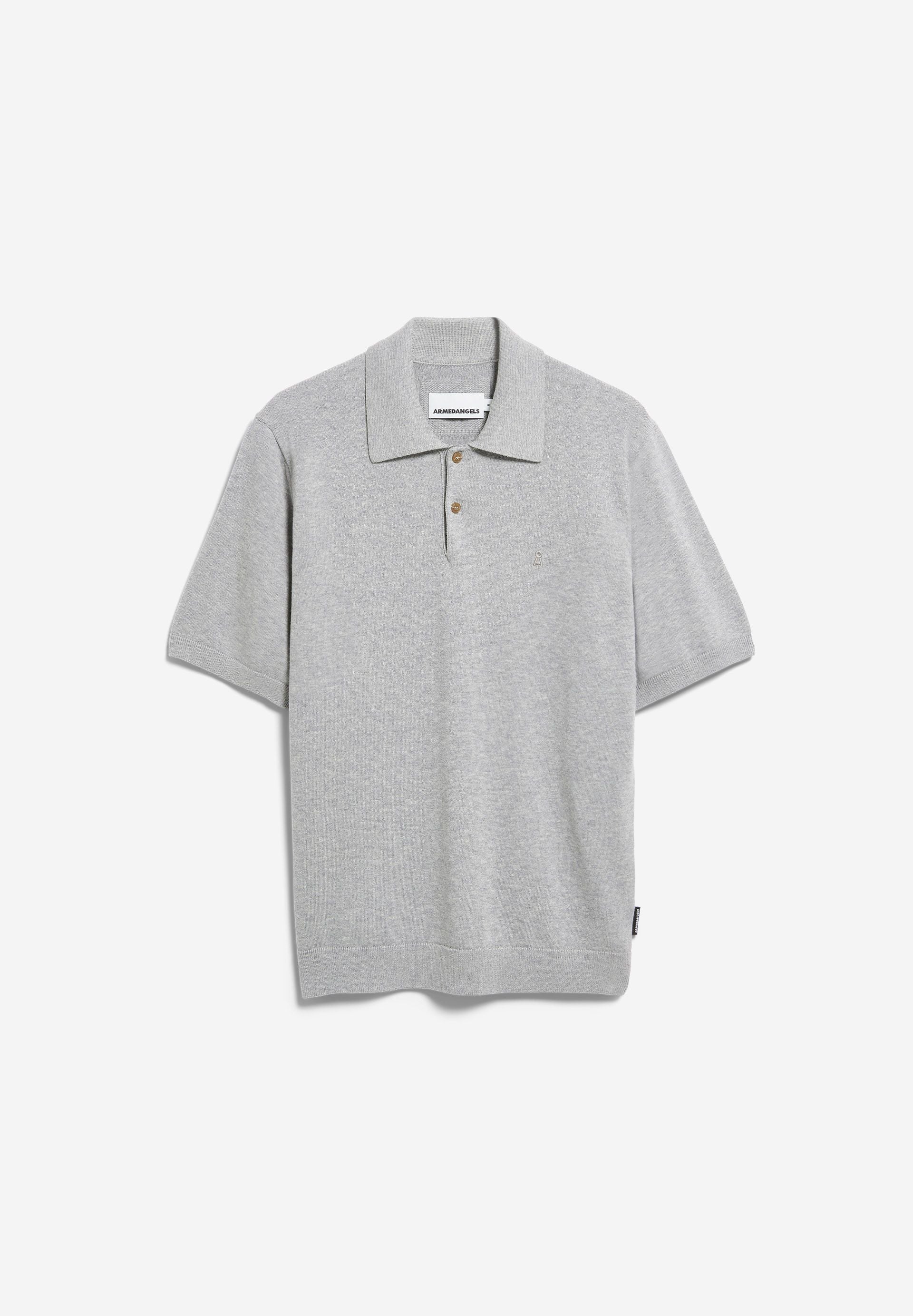 Armedangels - SHORTSLEEVE KNIT POLOSHIRT silver melange - WERTE FREUNDE