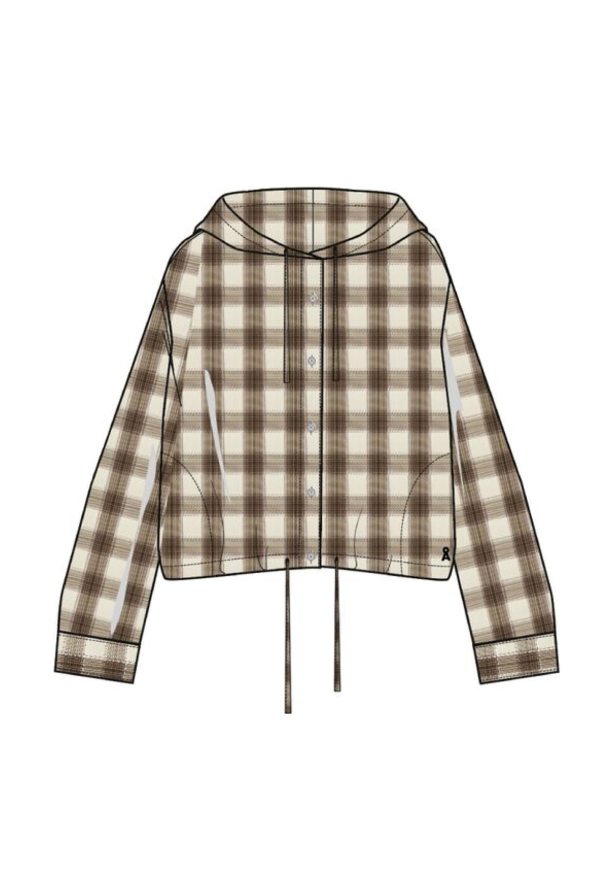 Armedangels - CHECK HOODED BLOUSE sandstone-claystone - WERTE FREUNDE