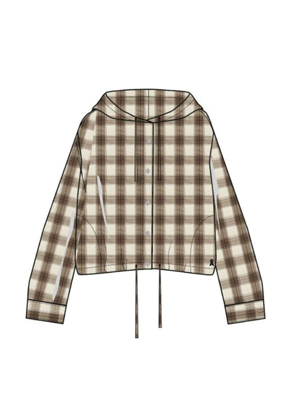 Armedangels - CHECK HOODED BLOUSE sandstone-claystone - WERTE FREUNDE