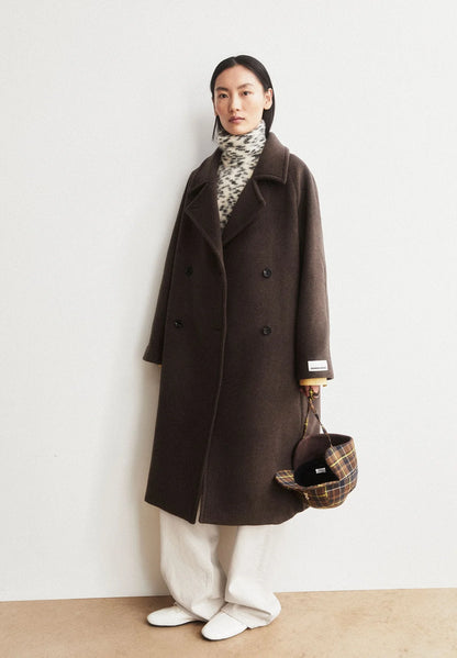 Armedangels - WOOL DOUBLE-BREASTED COAT claystone melange