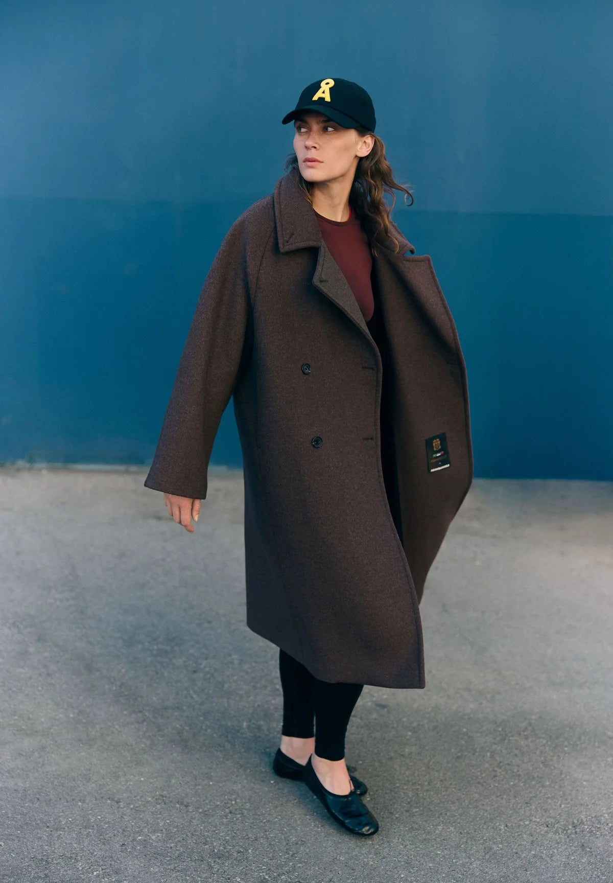 Armedangels - WOOL DOUBLE-BREASTED COAT claystone melange