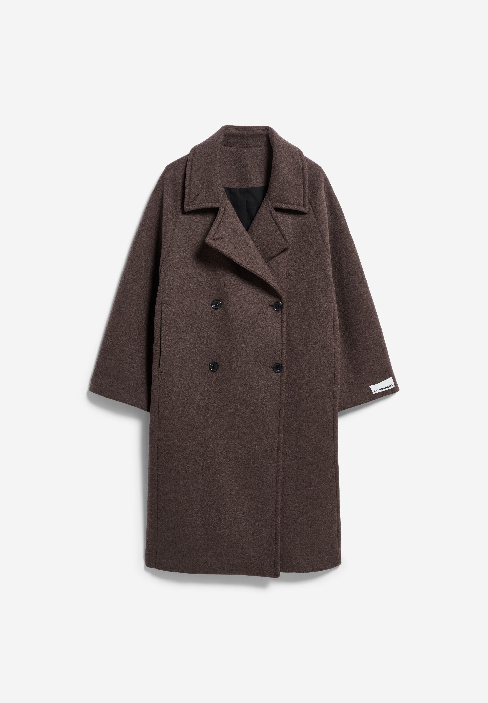 Armedangels - WOOL DOUBLE-BREASTED COAT claystone melange - WERTE FREUNDE