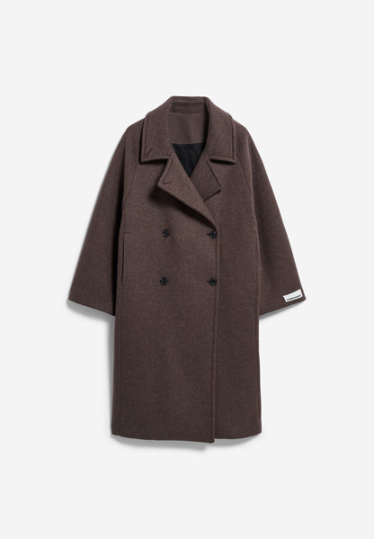 Armedangels - WOOL DOUBLE-BREASTED COAT claystone melange - WERTE FREUNDE
