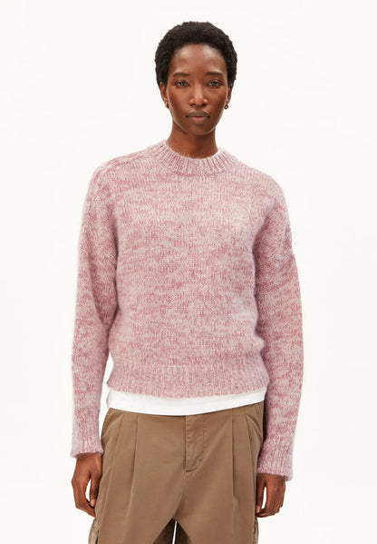 Armedangels - MOULINÉ  BRUSHED KNIT SWEATER Strick Pullover velvet ember-oatmilk
