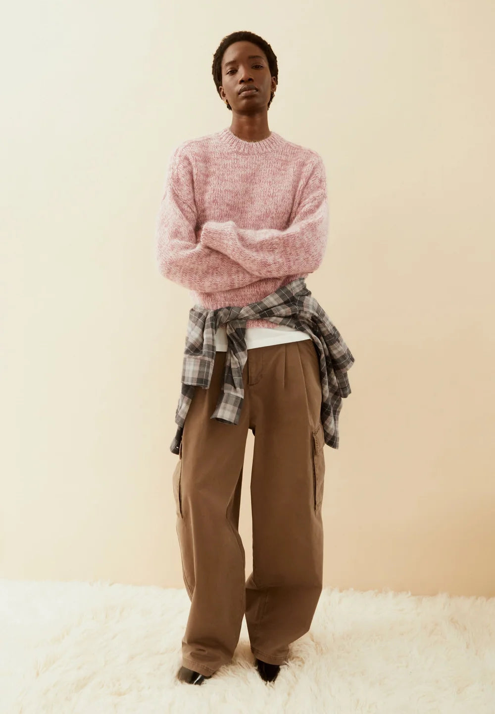 Armedangels - MOULINÉ  BRUSHED KNIT SWEATER Strick Pullover velvet ember-oatmilk