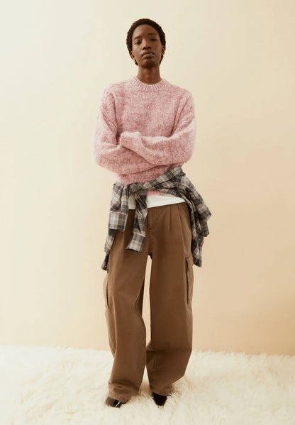Armedangels - MOULINÉ  BRUSHED KNIT SWEATER Strick Pullover velvet ember-oatmilk