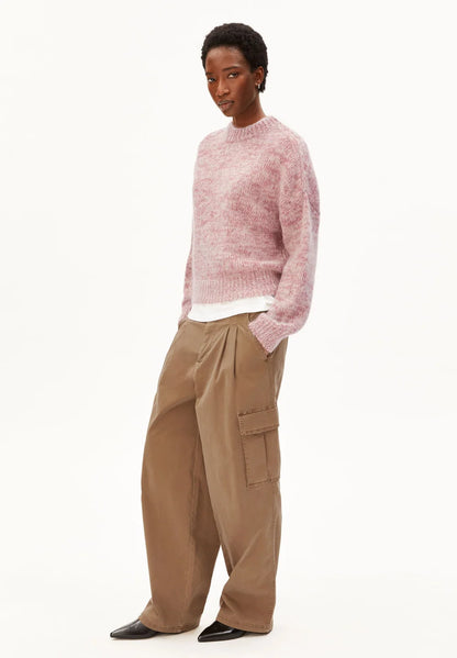 Armedangels - MOULINÉ  BRUSHED KNIT SWEATER Strick Pullover velvet ember-oatmilk