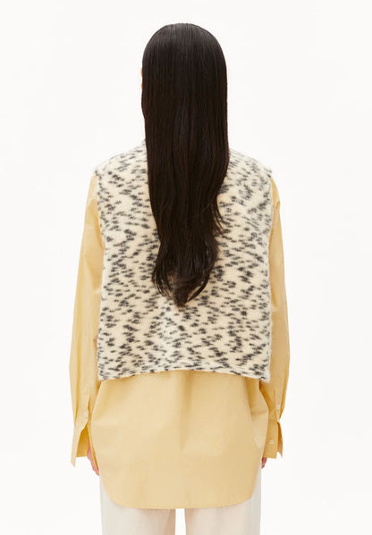Armedangels - MOHAIR BLEND DOTS KNIT VEST oatmilk-black