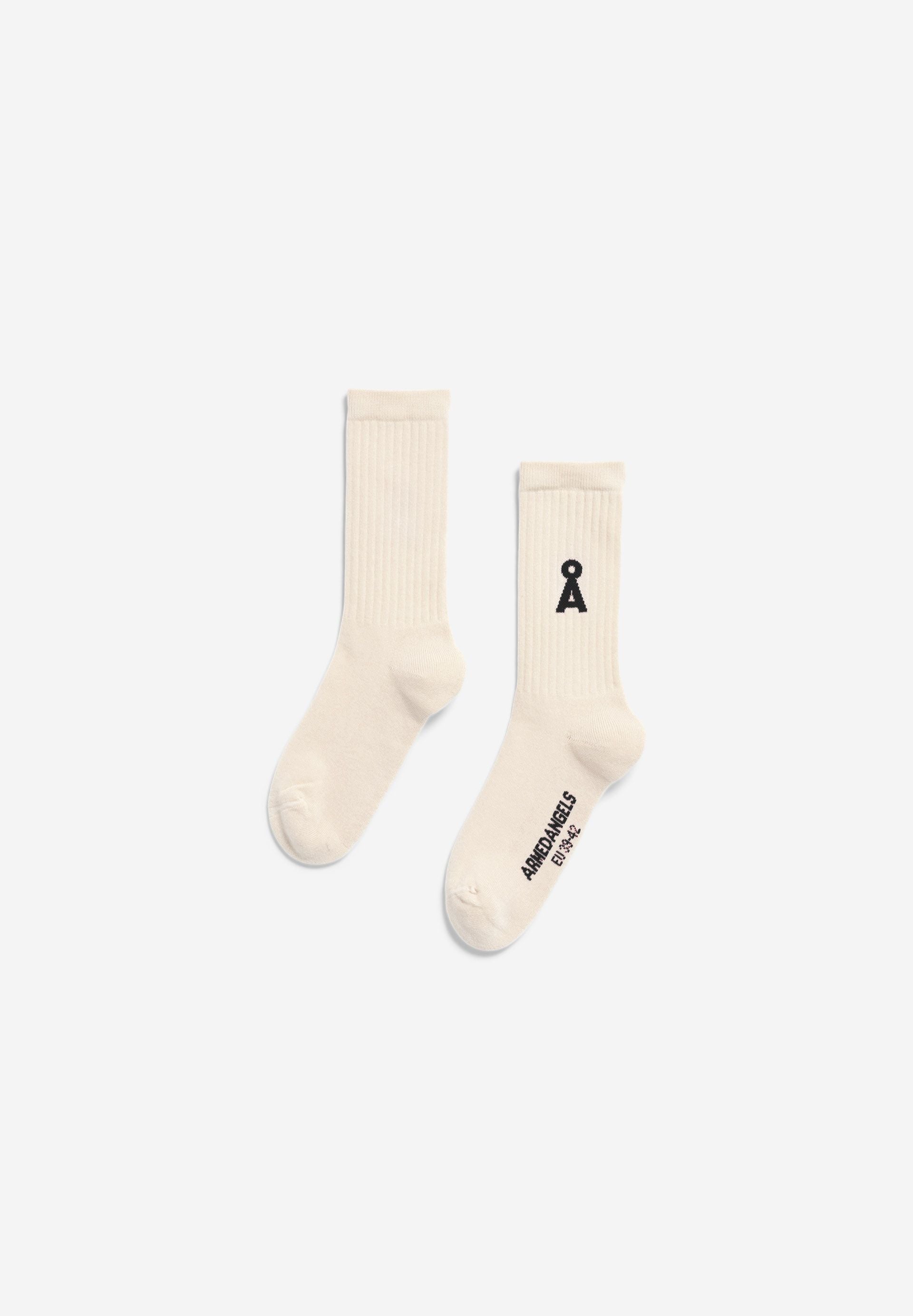 Armedangels - SAAMUS BOLD SOCKS oatmilk-black - WERTE FREUNDE