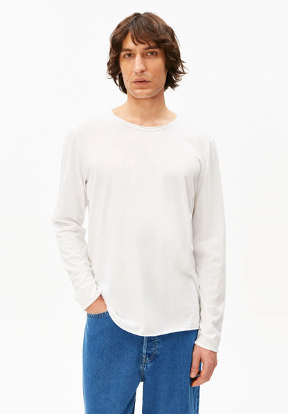 Armedangels - JAAMES BRUSHED LANGARMSHIRT white - WERTE FREUNDE