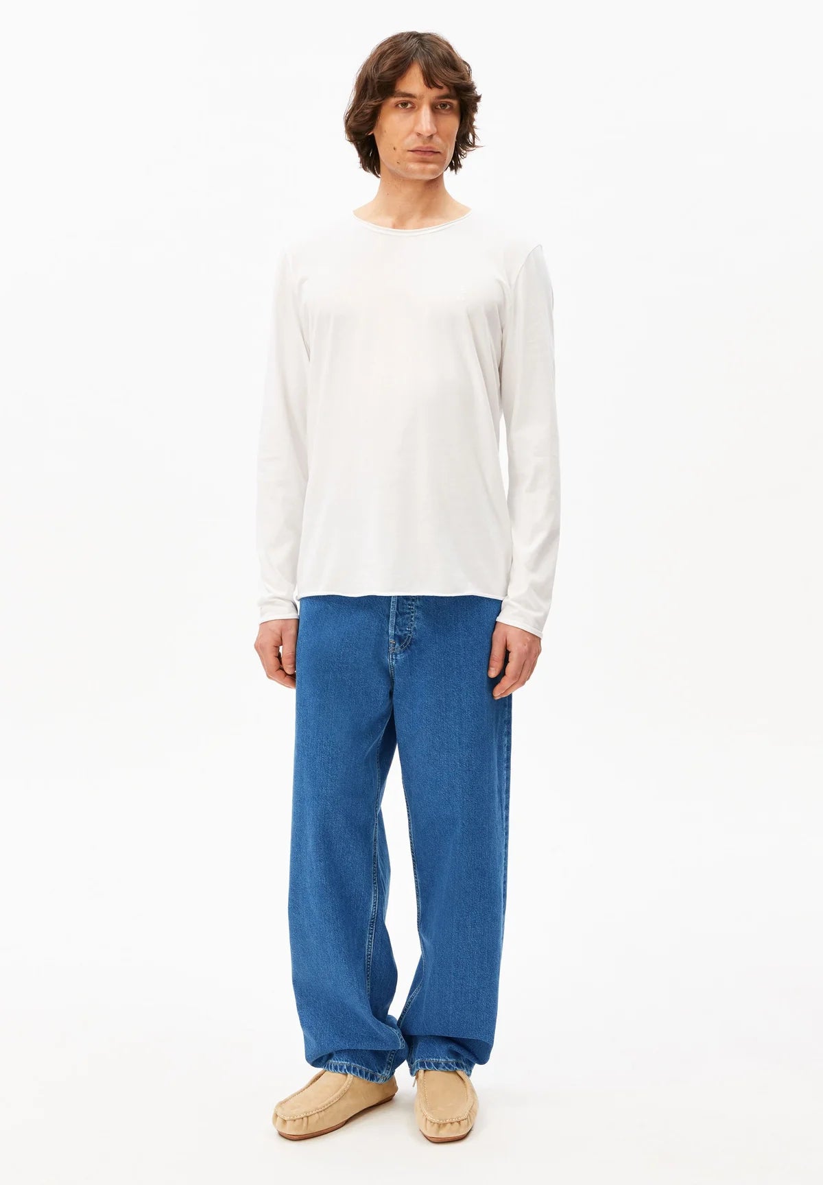 Armedangels - JAAMES BRUSHED LANGARMSHIRT white - WERTE FREUNDE