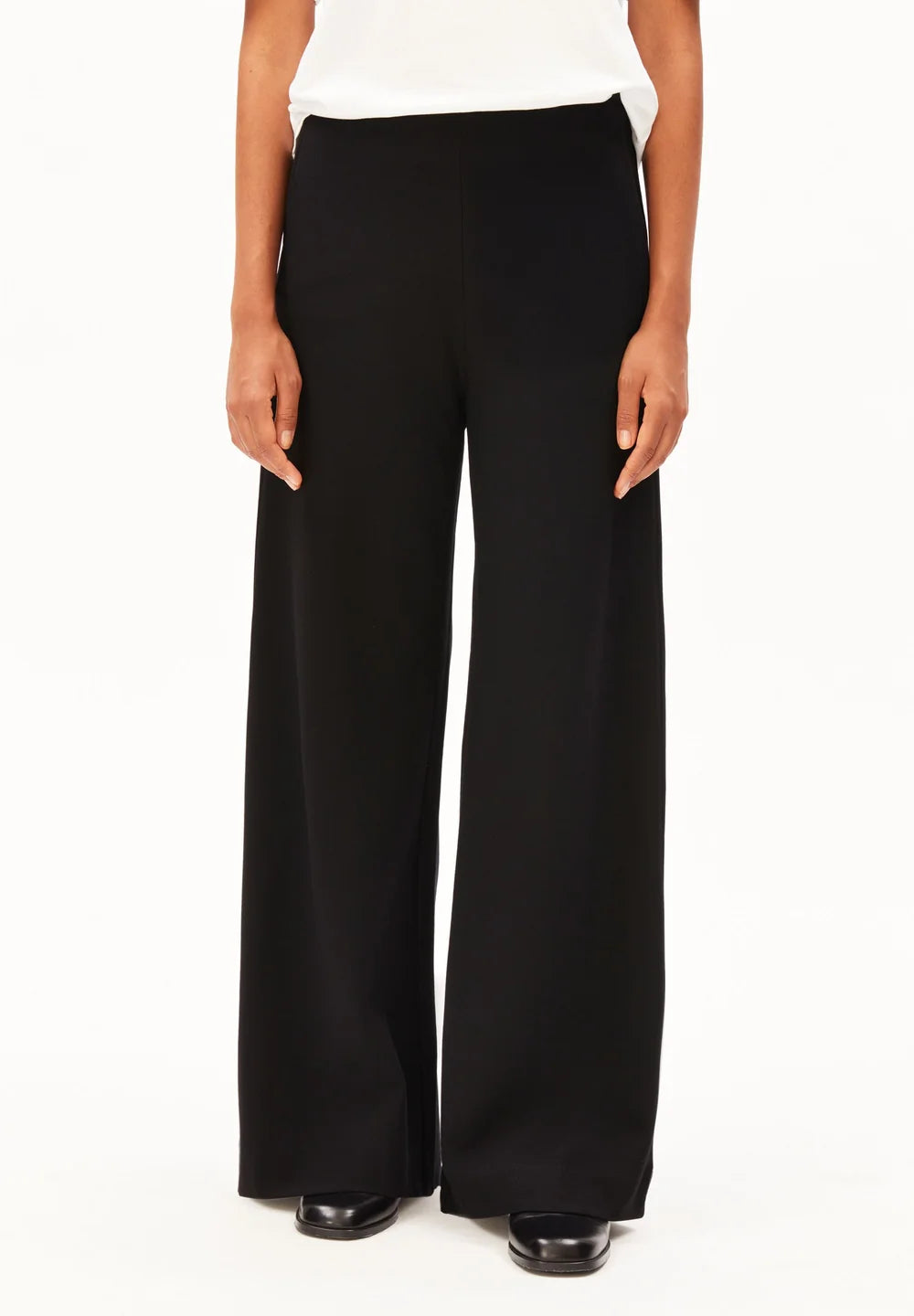 Armedangels - BASIC JERSEY WIDE LEG PANT black