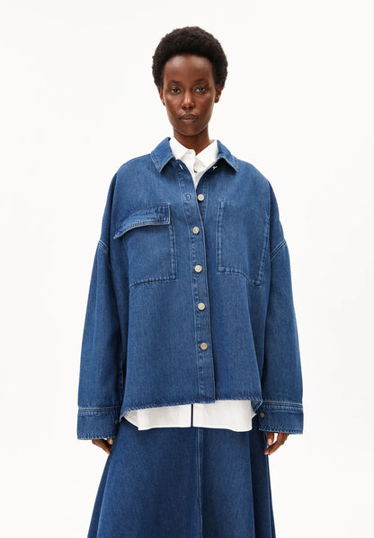 Armedangels - OVERSIZED DENIM BLOUSE bright blue