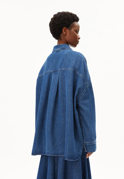 Armedangels - OVERSIZED DENIM BLOUSE bright blue