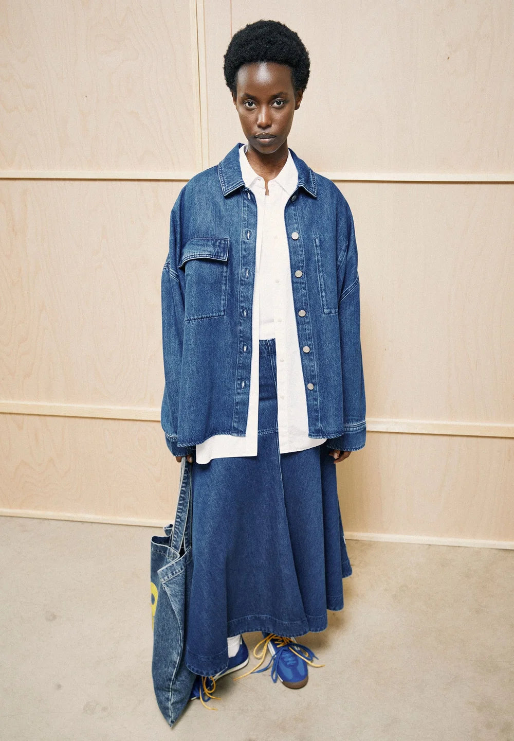 Armedangels - OVERSIZED DENIM BLOUSE bright blue