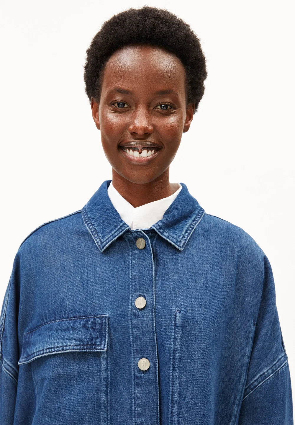 Armedangels - OVERSIZED DENIM BLOUSE bright blue