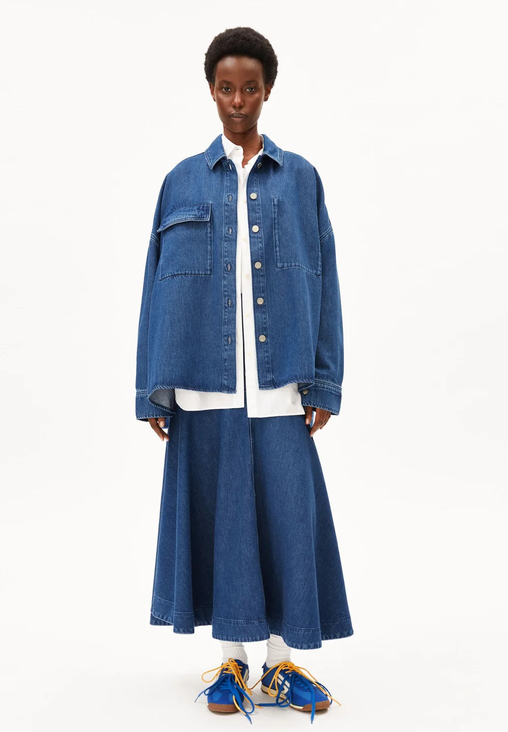 Armedangels - OVERSIZED DENIM BLOUSE bright blue