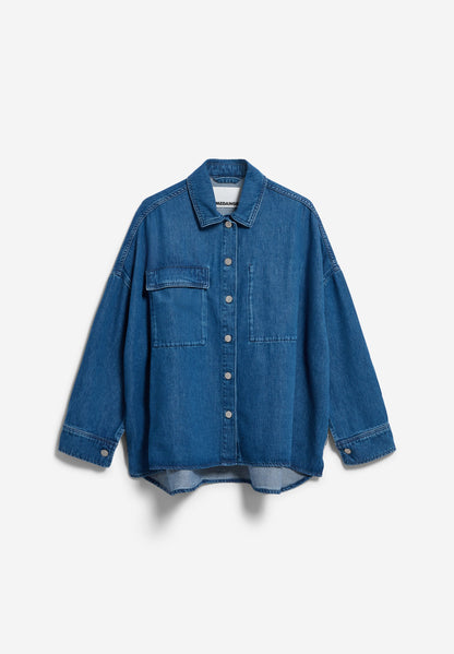 Armedangels - OVERSIZED DENIM BLOUSE bright blue - WERTE FREUNDE