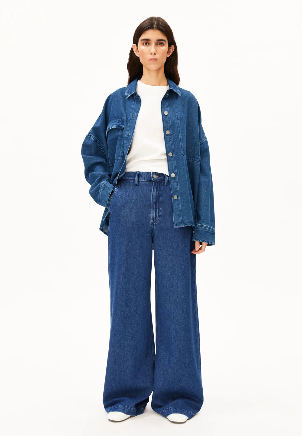 Armedangels - WIDE LEG DENIM PANT bright blue
