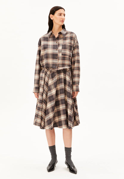 Armedangels - NALAANI PATCHED CHECK BLOUSE Bluse langarm moonshadow-sandstone