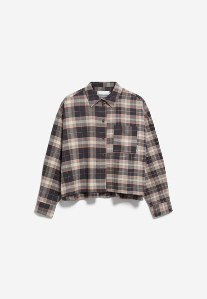 Armedangels - NALAANI PATCHED CHECK BLOUSE Bluse langarm moonshadow-sandstone - WERTE FREUNDE