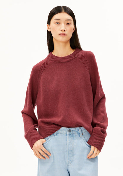 Armedangels - WOOL KNIT SWEATER Strick Pullover velvet ember