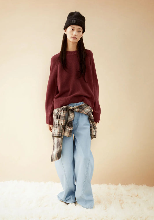 Armedangels - WOOL KNIT SWEATER Strick Pullover velvet ember