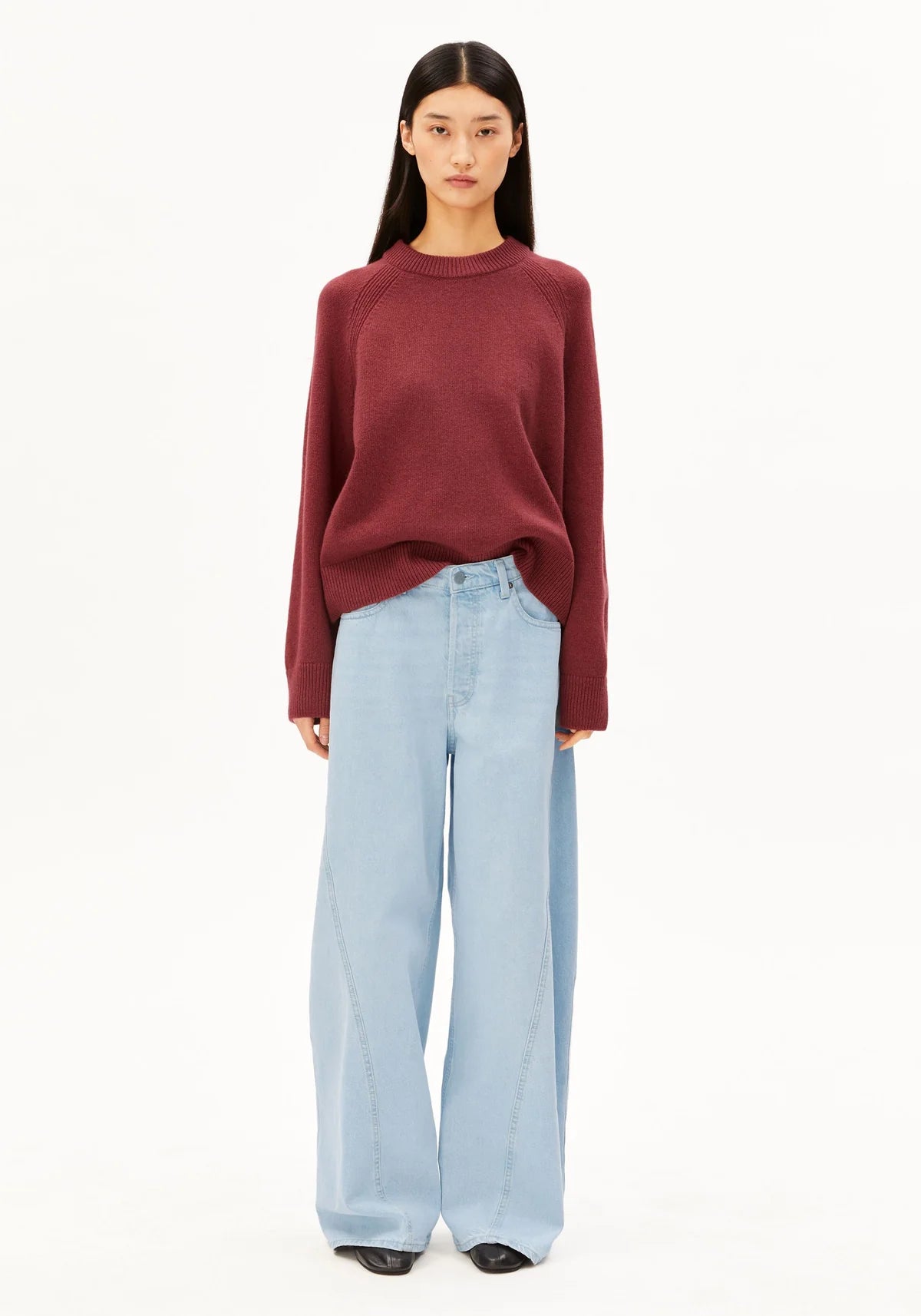Armedangels - WOOL KNIT SWEATER Strick Pullover velvet ember