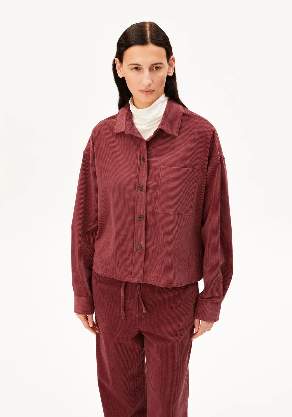 Armedangels - NALAANI CORDUROY BLOUSE Bluse langarm velvet ember
