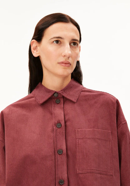 Armedangels - NALAANI CORDUROY BLOUSE Bluse langarm velvet ember