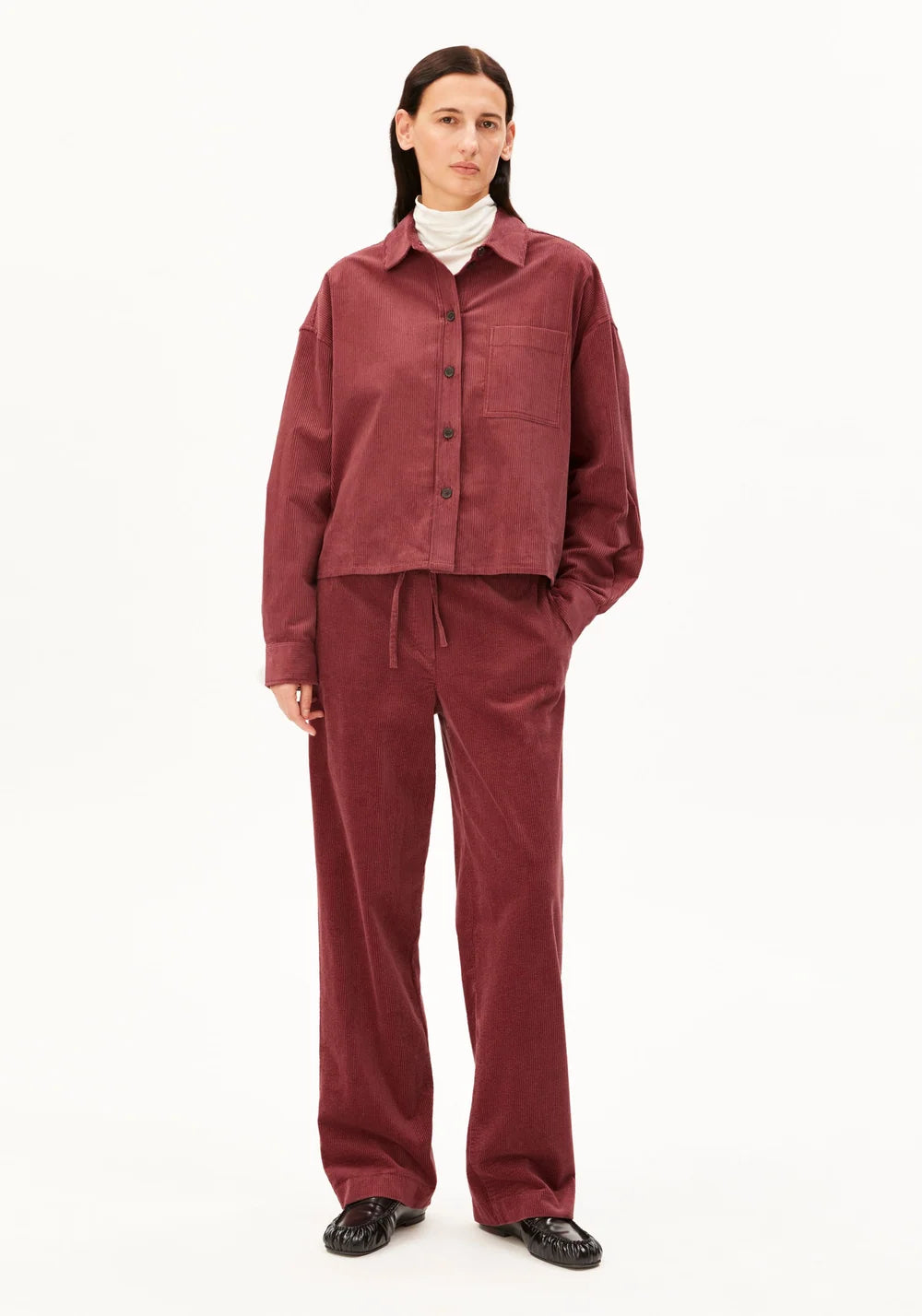 Armedangels - NALAANI CORDUROY BLOUSE Bluse langarm velvet ember