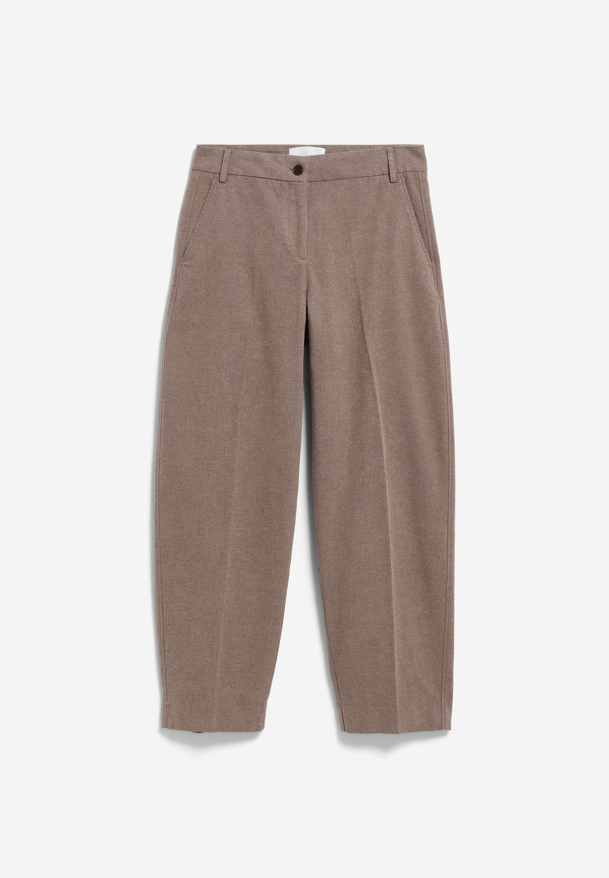 Armedangels - HERRINGBONE BARREL LEG PANT Hose Stoffhose claystone-soft nougat - WERTE FREUNDE