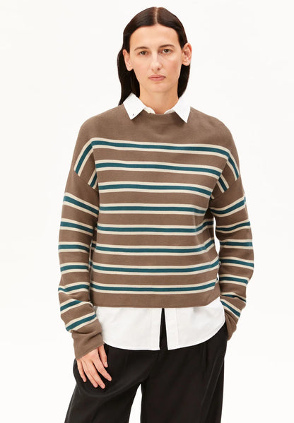 Armedangels - MERINAA STRIPED KNIT SWEATER Strick Pullover amberwood-oatmilk