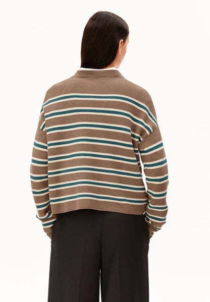Armedangels - MERINAA STRIPED KNIT SWEATER Strick Pullover amberwood-oatmilk