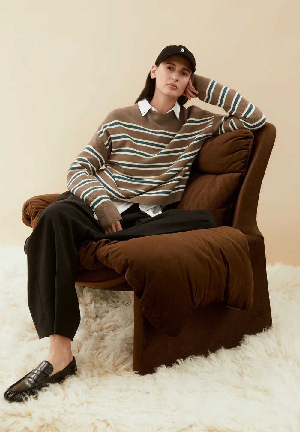 Armedangels - MERINAA STRIPED KNIT SWEATER Strick Pullover amberwood-oatmilk