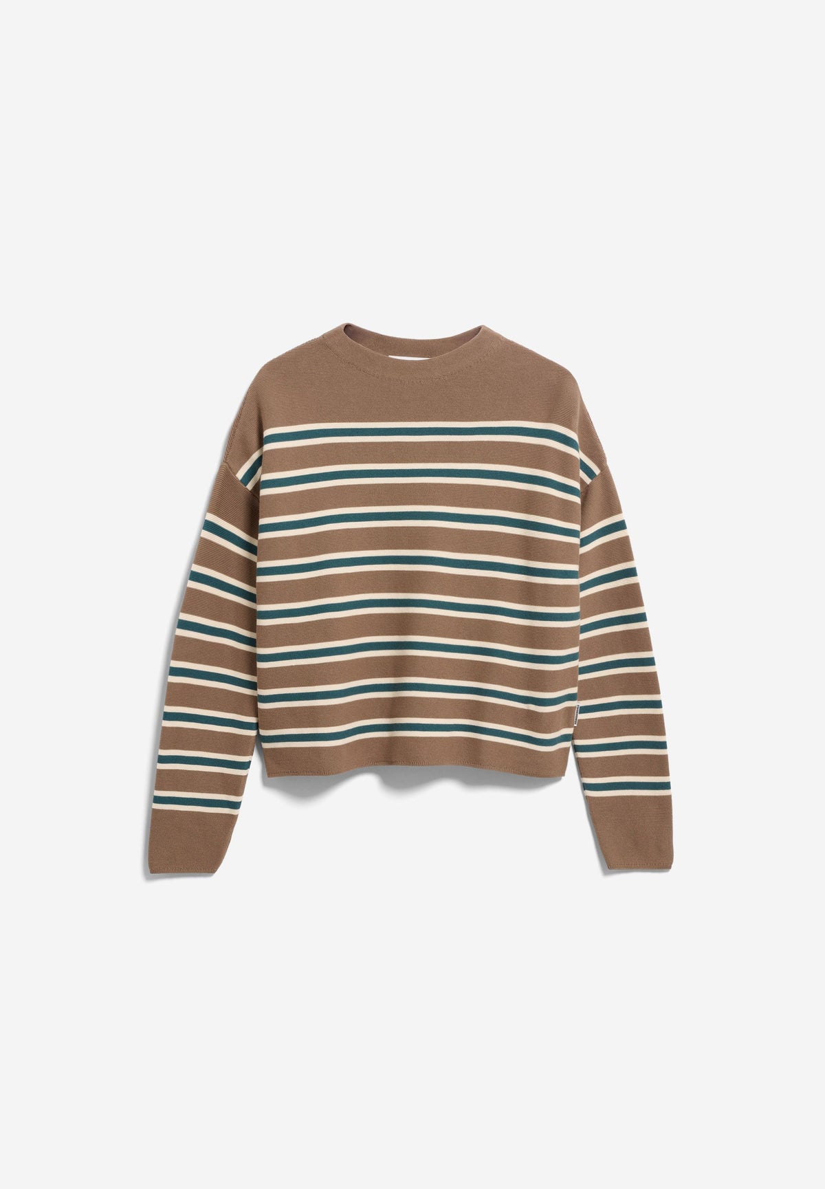 Armedangels - MERINAA STRIPED KNIT SWEATER Strick Pullover amberwood-oatmilk - WERTE FREUNDE