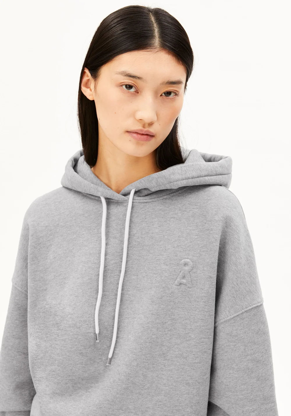 Armedangels - ICONIC Å OPEN EDGE HOODIE Sweat Hoodie silver melange