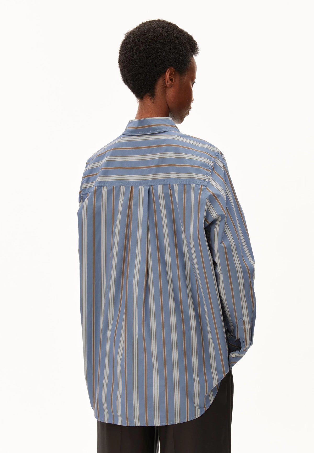 Armedangels - STRIPE LOOSE SHIRT BLOUSE dusty moon-amberwood