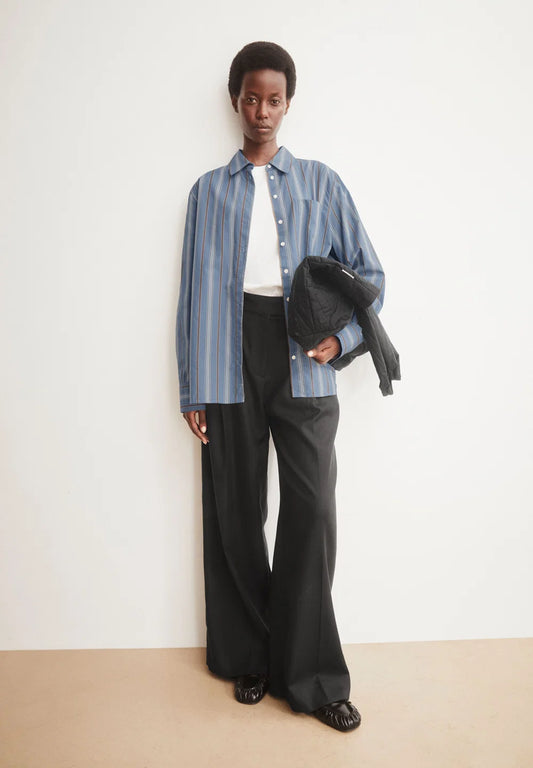 Armedangels - STRIPE LOOSE SHIRT BLOUSE dusty moon-amberwood