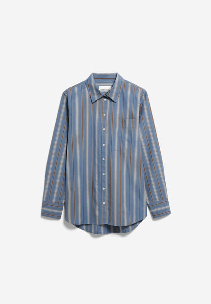 Armedangels - STRIPE LOOSE SHIRT BLOUSE dusty moon-amberwood - WERTE FREUNDE