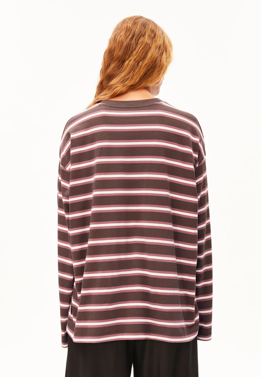 Armedangels - ICONIC Å FIETAA FANCY STRIPE Jersey Shirts Longsleeve claystone-oatmilk-velvet ember