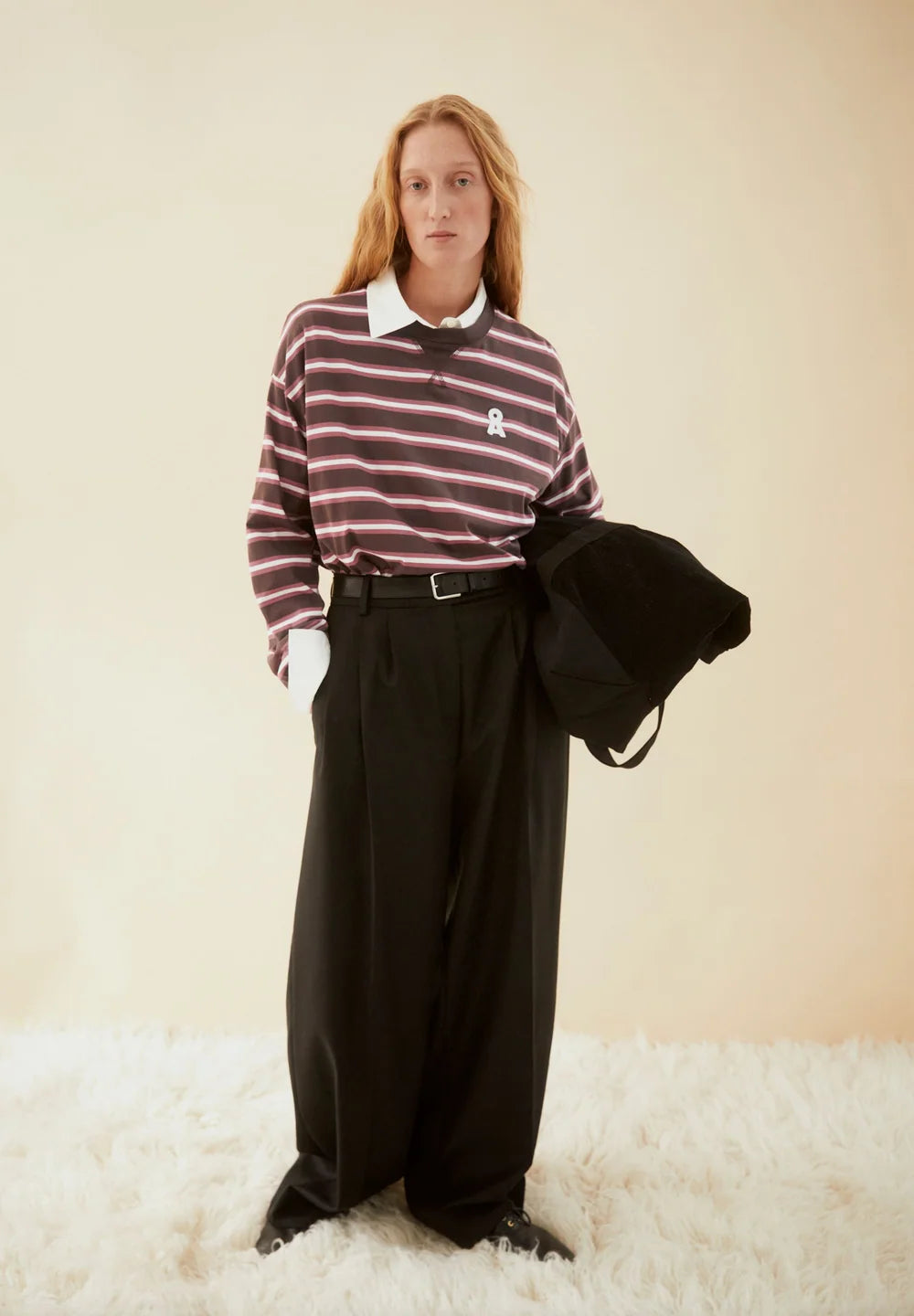 Armedangels - ICONIC Å FIETAA FANCY STRIPE Jersey Shirts Longsleeve claystone-oatmilk-velvet ember