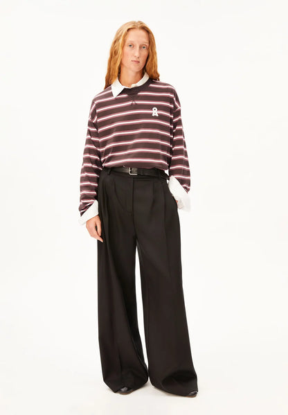 Armedangels - ICONIC Å FIETAA FANCY STRIPE Jersey Shirts Longsleeve claystone-oatmilk-velvet ember