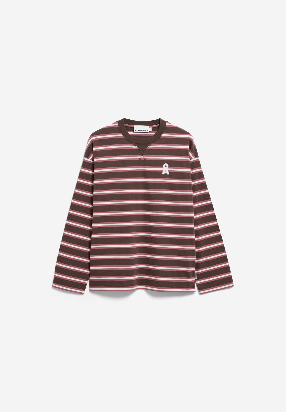 Armedangels - ICONIC Å FIETAA FANCY STRIPE Jersey Shirts Longsleeve claystone-oatmilk-velvet ember - WERTE FREUNDE